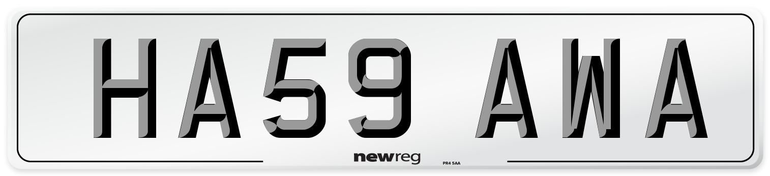 HA59 AWA Number Plate from New Reg